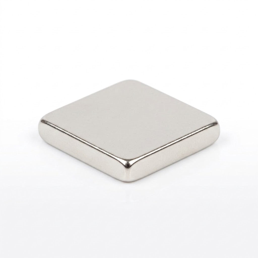 Neodymium block magnet 20 x 20 x 3 mm N45, nickel-plated