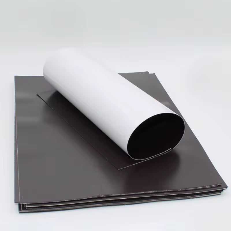 A4 Magnetic Sheet, Self-Adhesive, White, 0.5 mm, 1 mm or 1.5 mm Thick