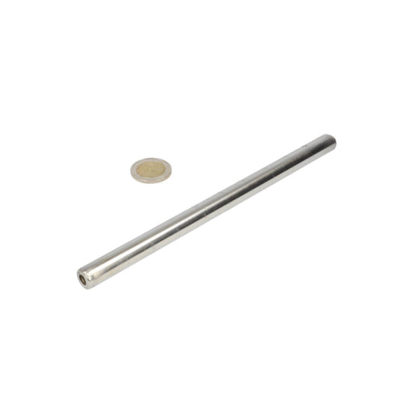 Filter magnet 12x200mm stainless steel with strong magnetic properties and open screw wire for metal particulate collection