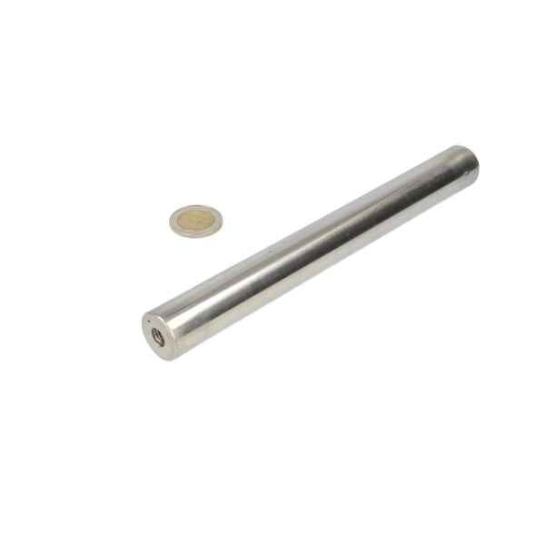 Filter magnet 22x200mm stainless steel with magnetic solution of neodymium with polished metallic finishing for metal particles