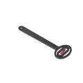 Black metal magnet pole finder with circular head and red-blue accents for handheld metal detector food inspection