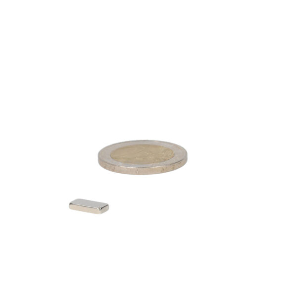 Neodymium block magnet 10 x 5 x 1.5 mm N45, nickel-plated