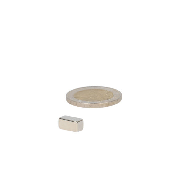 Neodymium block magnet 10 x 6 x 6 mm N45, nickel-plated