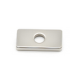 Countersunk Neodymium Block Magnet 20 x 10 x 4-4 mm, top view with countersunk hole