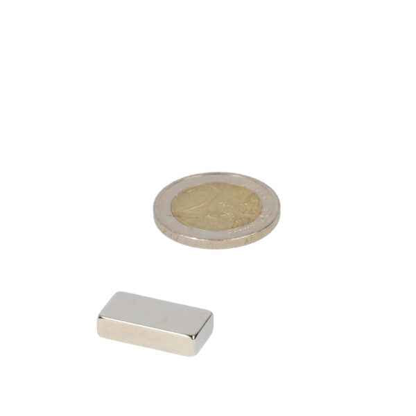 Neodymium block magnet 18 x 8 x 4 mm N45, nickel-plated