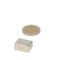Neodymium block magnet 18 x 15 x 10 mm N45, nickel-plated