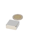 Neodymium block magnet 25 x 25 x 13 mm N45, nickel-plated