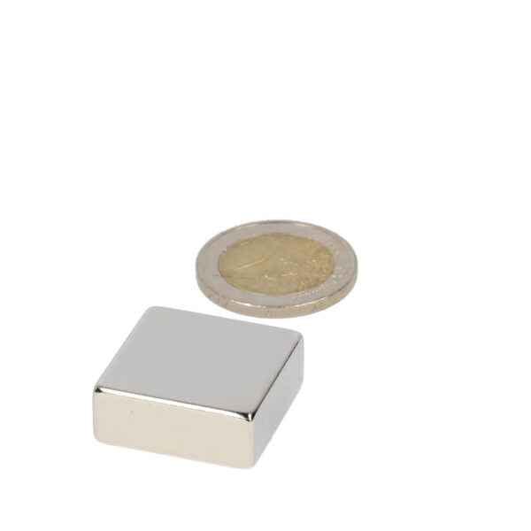 Neodymium block magnet 25 x 25 x 13 mm N45, nickel-plated