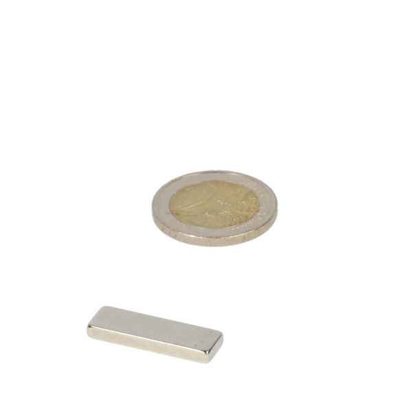 Neodymium block magnet 25 x 8 x 2 mm N45, nickel-plated