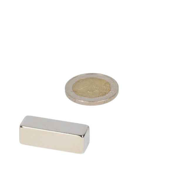 Neodymium block magnet 30 x 12 x 12 mm N45, nickel-plated