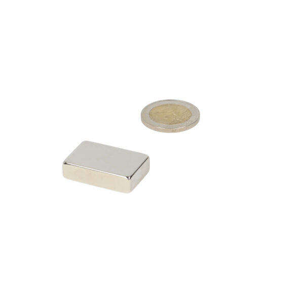 Neodymium block magnet 25 x 15 x 6 mm N45, nickel-plated