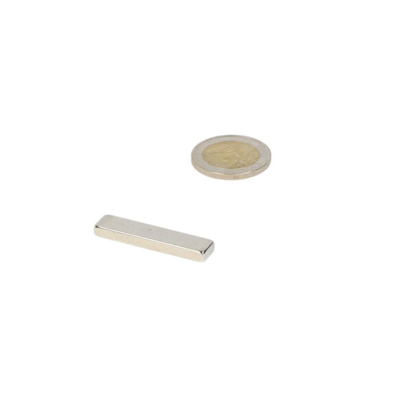 Neodymium block magnet 35 x 7 x 5 mm N45, nickel-plated