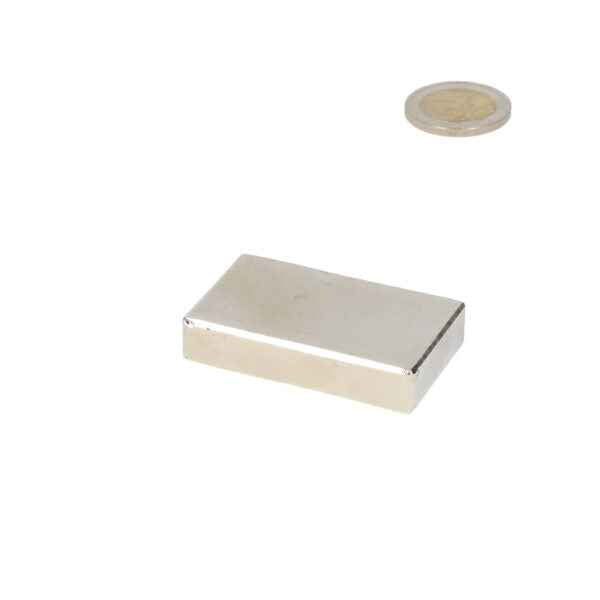 Neodymium block magnet 60 x 30 x 10 mm N45, nickel-plated