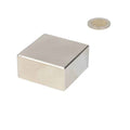 Neodymium block magnet 51 x 51 x 25 mm N45, nickel-plated