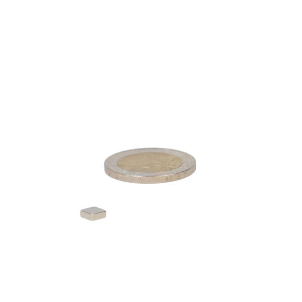 Neodymium block magnet 5 x 5 x 3 mm N45, nickel-plated