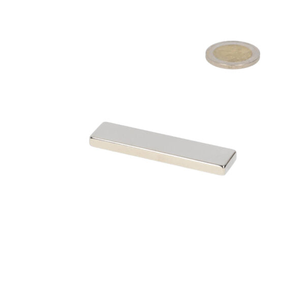 Neodymium block magnet 50 x 15 x 5 mm N45, nickel-plated