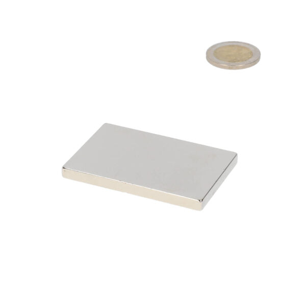 Neodymium block magnet 100 x 50 x 5 mm N45, nickel-plated