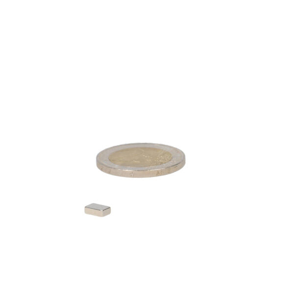Neodymium block magnet 6 x 2 x 1 mm N45, nickel-plated