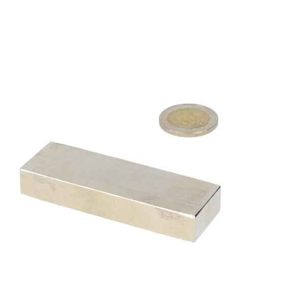 Neodymium block magnet 100 x 30 x 10 mm N45, nickel-plated