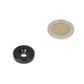 Neodymium ring magnet epoxy coated black with countersunk hole and south pole for various applications
