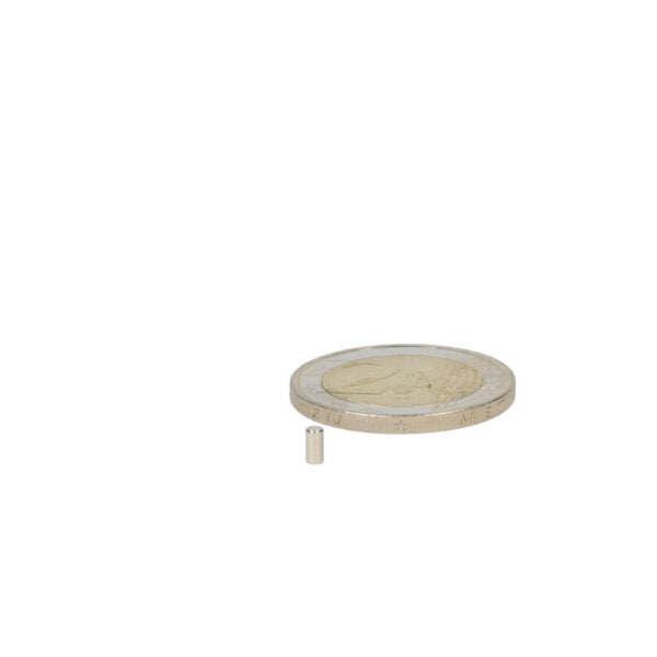 Neodymium rod magnet (cylinder) 1 x 4 mm N48, nickel-plated