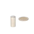 Silver cylindrical neodymium rod magnet n45 12×25 mm with strong attraction and smooth surface