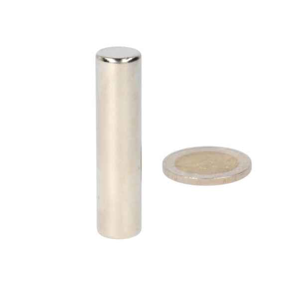 Neodymium rod magnet (cylinder) 25 x 100 mm N48, nickel-plated