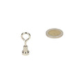 Silver-coloured eyebolt magnet with steel housing and loop, powerful neodymium n40 magnet for metal attachment