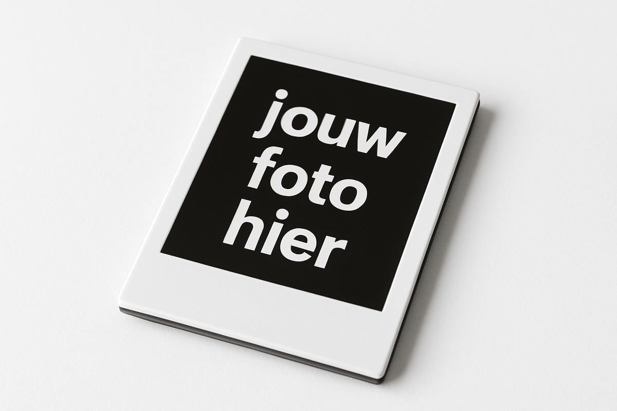 A photo magnet with the words "your photo here" as the "photo"