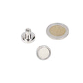 Silver metal pot magnet 16 x 5 mm with threaded bush m4 and strong magnetic grip for mounting applications