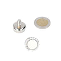 Pot magnet 20 x 6 mm silver powerful magnets with threaded stud for strong adhesion and various applications