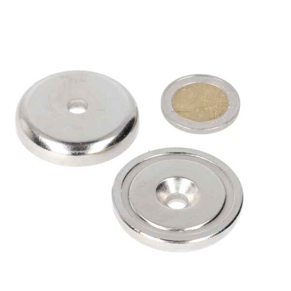 Pot Magnet 40 x 8.5 mm, with Drilled/countersunk Hole 5.5 – 10.4 mm