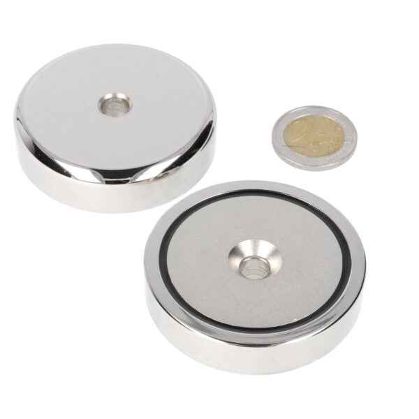 Pot Magnet 60 x 15 mm, with Countersunk Hole, N40
