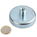 Ferrite Pot Magnet 63 x 14 mm with M8 Threaded Bush