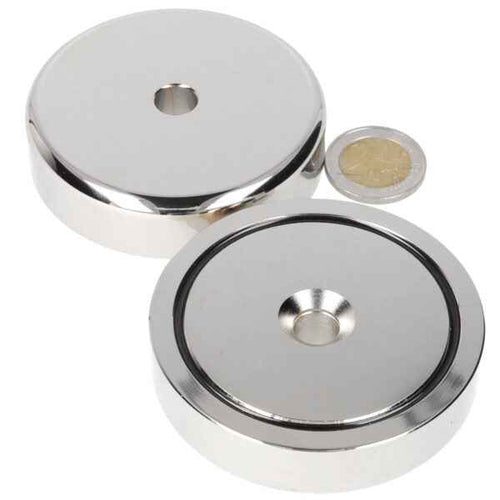 Pot Magnet 75 x 18 mm, with Countersunk Hole
