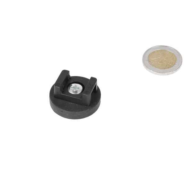 Pot Magnet with Rubber Coating 31mm, with Cable Attachment