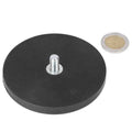 Pot Magnet with Rubber Coating 88mm,M8x15mm Threaded Stud