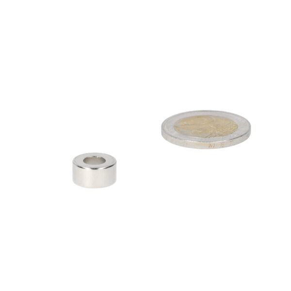 Neodymium ring magnet 12 x 9 x 1.5 mm N48, nickel-plated