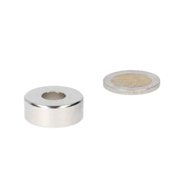 Neodymium ring magnet 27 x 16 x 5 mm N48, nickel-plated