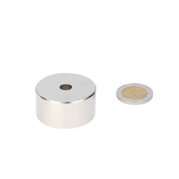 Neodymium ring magnet 60 x 6 x 30 mm N48, nickel-plated