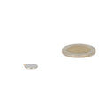 Silver disc magnet 10 x 1 mm with powerful neodymium magnet and smooth reflective surface