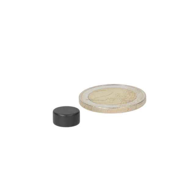 Black cylindrical powerful neodymium disc magnet 10 x 5 mm with epoxy coating perfect solution