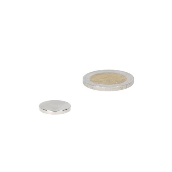 Neodymium disc magnet 14 x 2 mm N48, nickel-plated