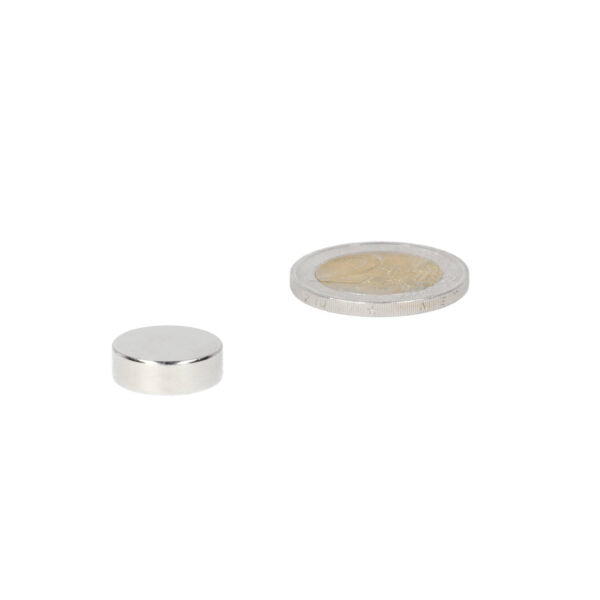 Neodymium disc magnet 17.46 x 6.35 mm N48, nickel-plated