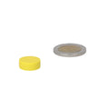 Yellow plastic coating disc magnet 16 x 6 mm made of neodymium with yellow plastic protected surface
