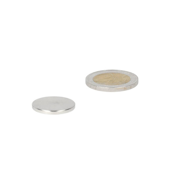 Neodymium disc magnet 19 x 2 mm N48, nickel-plated