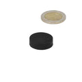 Black disc magnet 22 x 6.4 mm with rubber coating strong neodymium magnet for various applications