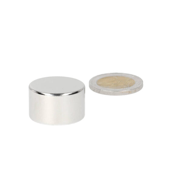 Neodymium disc magnet 25.4 x 25.4 mm N48, nickel-plated