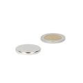 High-quality neodymium silver disc magnet 25 x 3 mm with a smooth and reflective surface