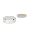 Silver disc magnet 30 x 10 mm neodymium with high adhesion for various applications